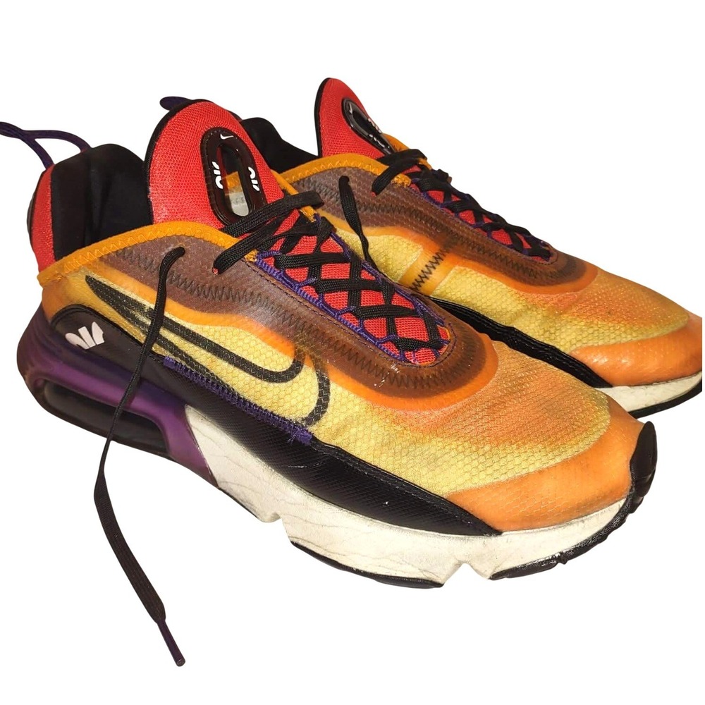 Nike Air Max 2090 Magma Orange Black Running Shoes Mens 9 BV9977-800 Cyberpunk